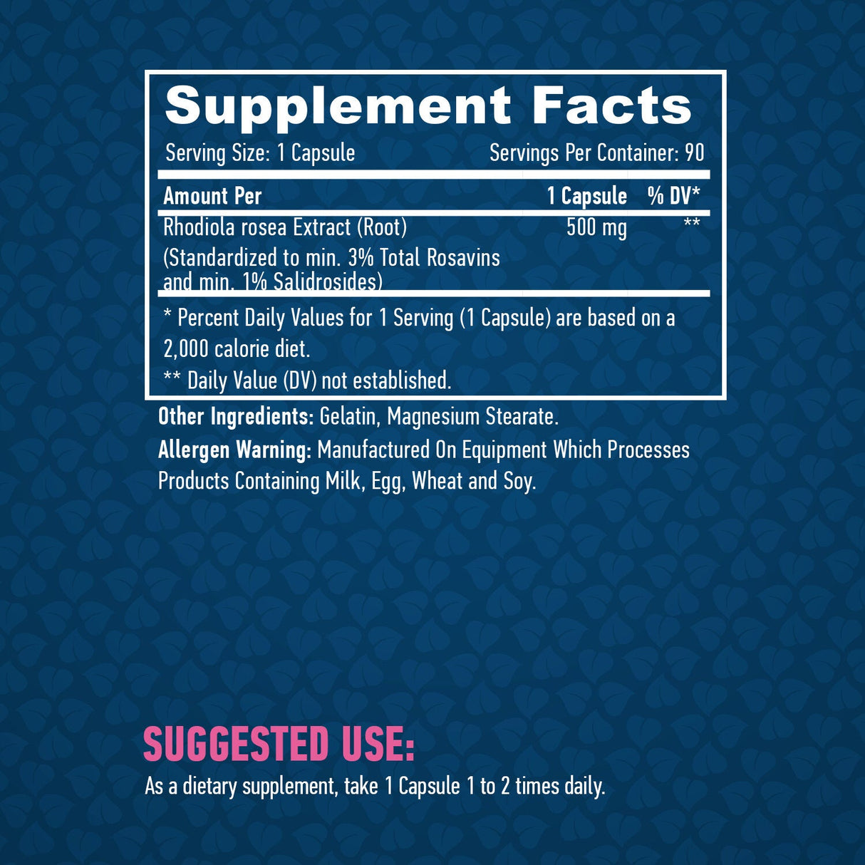 Εκχύλισμα Rhodiola Rosea 500mg/90 CAPS.