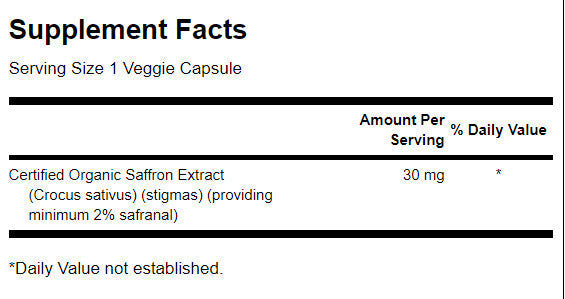 Εκχύλισμα σαφράν 2% Safranal 30 mg - 60 κάψουλες