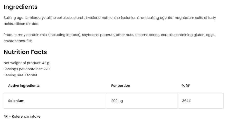 Σελήνιο 200 mcg 220 δισκία