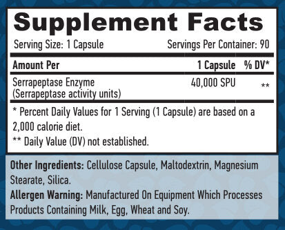Serrapeptase/40000 SPU/90 VCAP