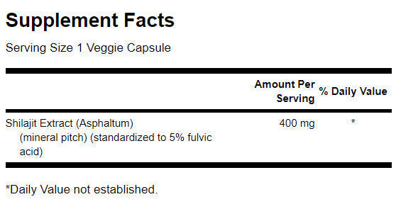 Εκχύλισμα Shilajit 400 mg - 60 κάψουλες