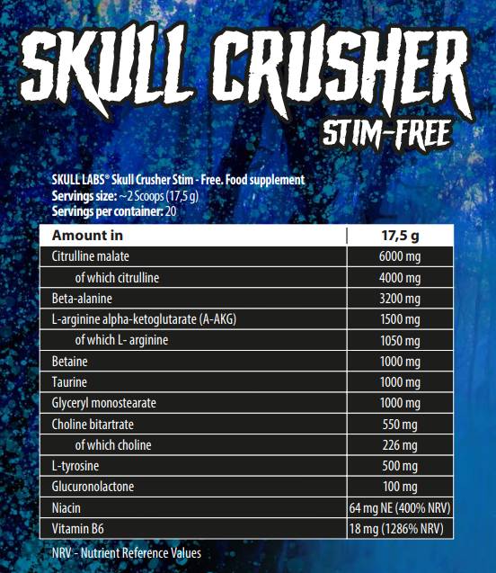 Θραυστήρας κρανίου | Stim-Free Pre-Workout 350 γραμμάρια