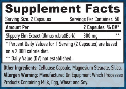 Slippery Elm 400mg./100 VCAPs.