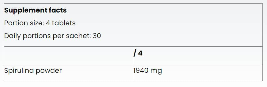 Spirulina 1940 mg - 120 δισκία