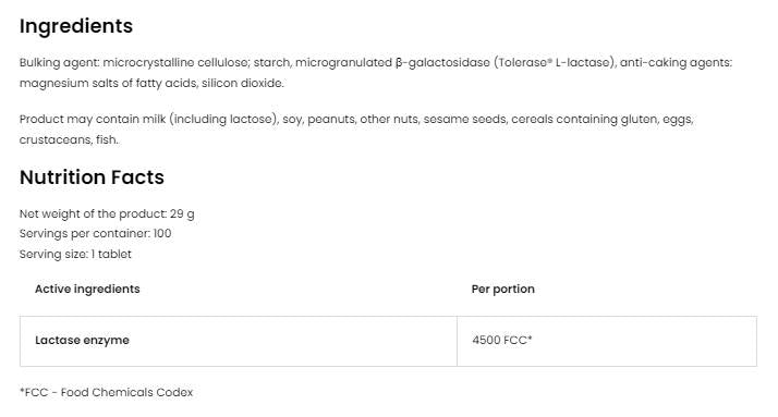Stabilolactic | Δισκία Enzyme 4500 FCC 100 FCC 100