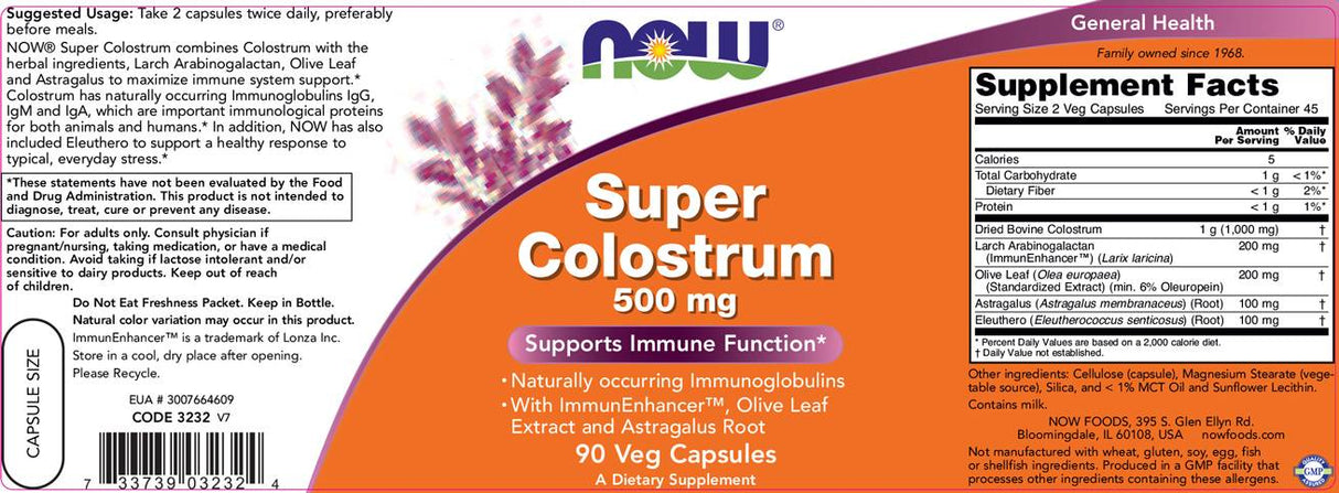 Super Colostrum - 500 mg - 90 κάψουλες
