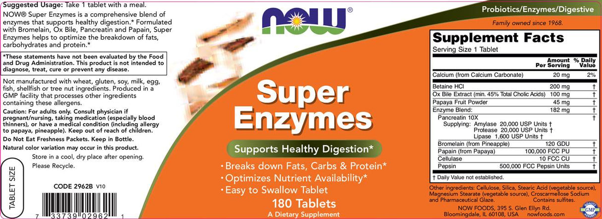 Super Enzymes - 180 Δισκία