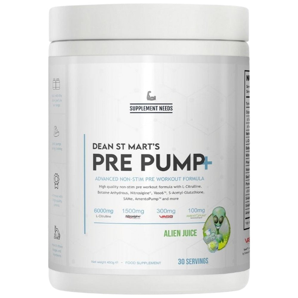 Pre Pump+ | Προηγμένη μη-stim πριν από την προπόνηση-450 γραμμάρια