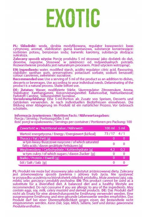 Σιρόπι μηδέν θερμίδες | Εξωτικό - 500 ml