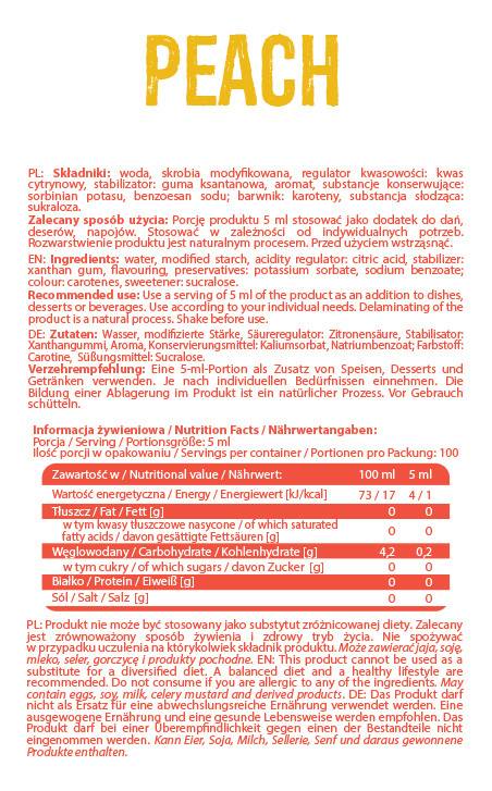 Σιρόπι μηδενική θερμίδα | Ροδάκινο 500 mL
