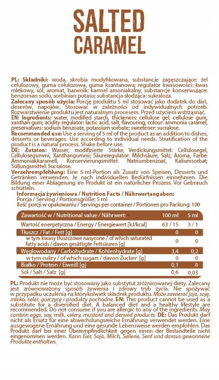 Σιρόπι μηδενική θερμίδα | Αλατισμένη καραμέλα - 500 ml