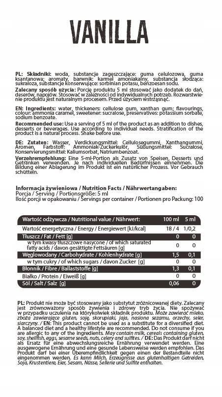Σιρόπι μηδενική θερμίδα | Βανίλια - 500 ml