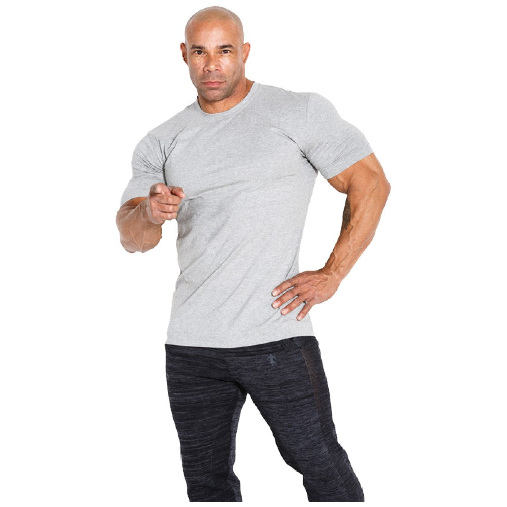 Ανδρικό T-shirt με κοντά μανίκια/T-shirt 03 LM Classic - Ανοιχτό Γκρι