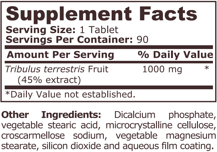 <tc>Pure Nutrition</tc> - TRIBULUS TERRESTRIS 1000 MG - 90 Δισκία