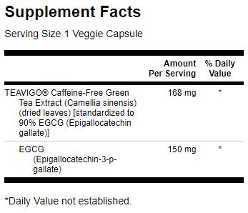 Teavigo Green Tea Extract 90% EGCG 30 κάψουλες