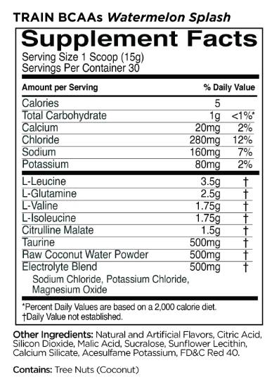Εκπαιδεύστε BCAAS + Electrolytes | Ανάκτηση και ενυδάτωση - 450 γραμμάρια