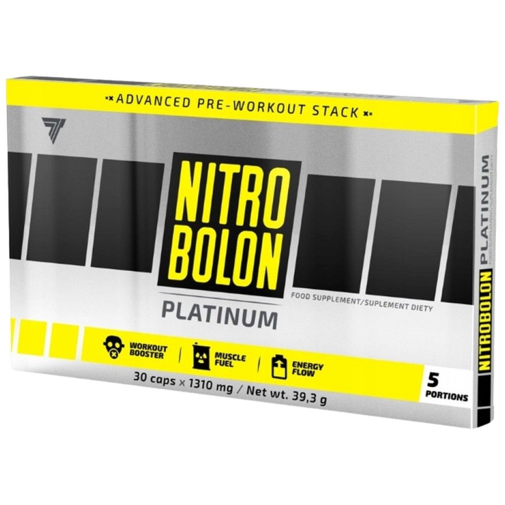 Caps Platinum Nitrobolon | Πλήρης φόρμουλα πριν από την προπόνηση - 30 κάψουλες