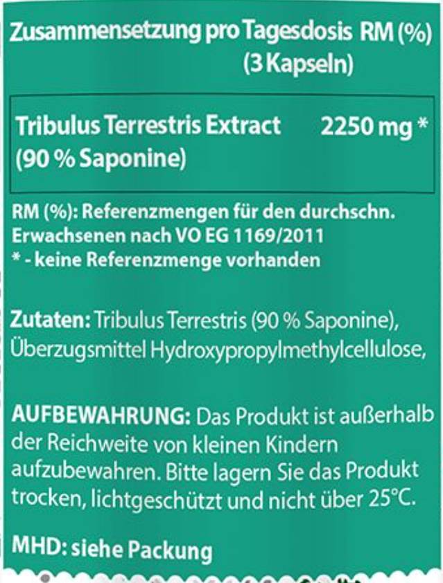 Tribulus terrestris | 90% σαπωνίνες - 90 κάψουλες