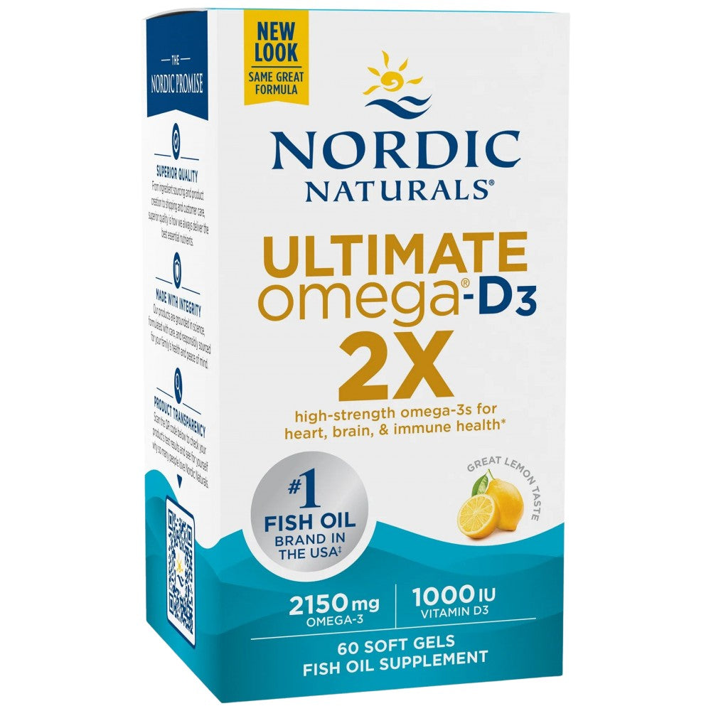 Ultimate Omega 2x 2150mg | Με κάψουλες βιταμίνης D3 - 60 Gel