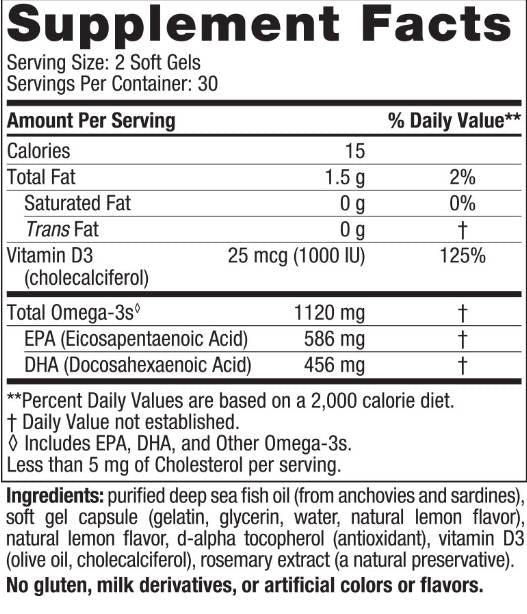 Ultimate Omega 2x Mini 1120mg | Με κάψουλες βιταμίνης D3 - 60 Gel