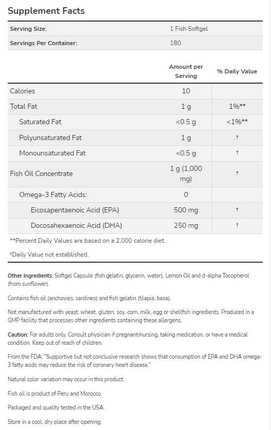 Ultra Omega 3 | Μαλακές ζελατίνες ψαριού - 180 μαλακές ζελατίνες