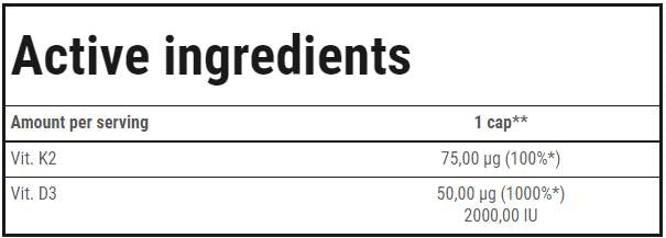 Βιτ. D3 + K2 (MK-7) | Κάψουλες Vitamin D και Vitamin K2 Formula 60