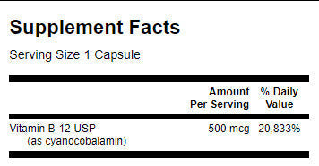 Βιταμίνη Β-12 500mcg./30 καπάκια - 0