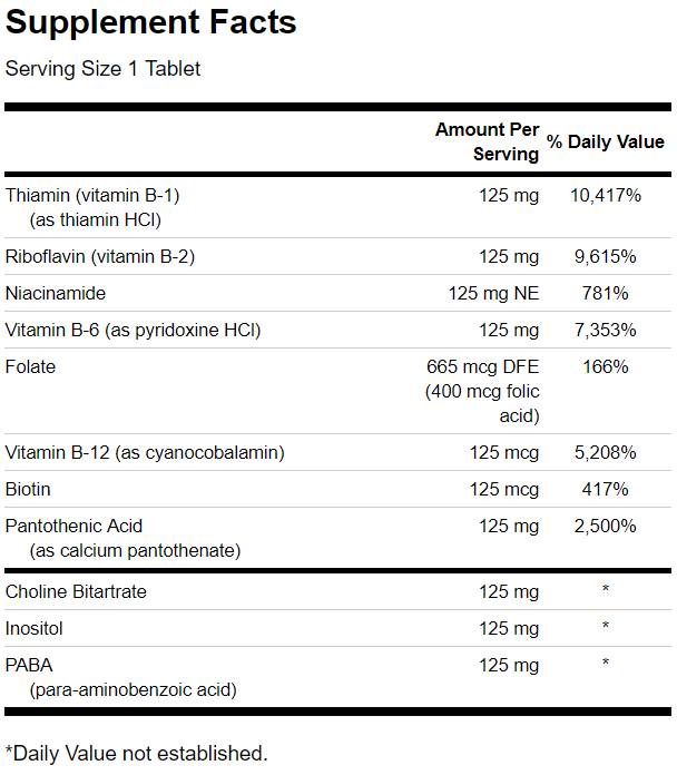 Vitamin B-125 Complex - High Potency 250 κάψουλες