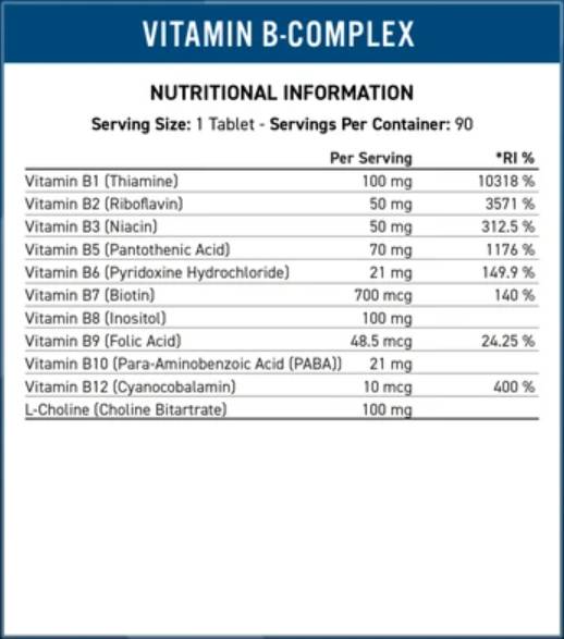 Vitamin-B Complex Vitality - 90 Δισκία