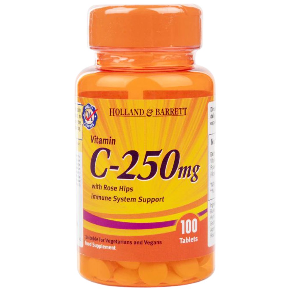 Βιταμίνη C 250 mg | με τριαντάφυλλα - 100 δισκία