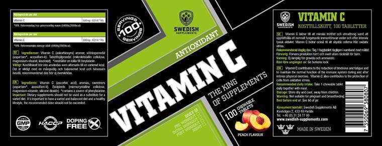 Βιταμίνη C 500 mg - 100 Μασώμενα Δισκία