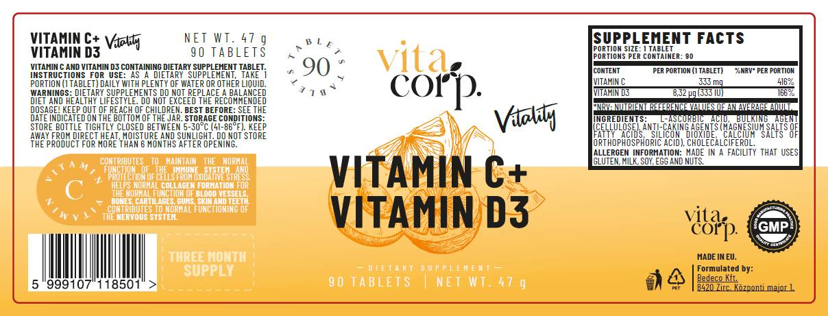 Βιταμίνη C + Vitamin D Vitality - 90 Δισκία