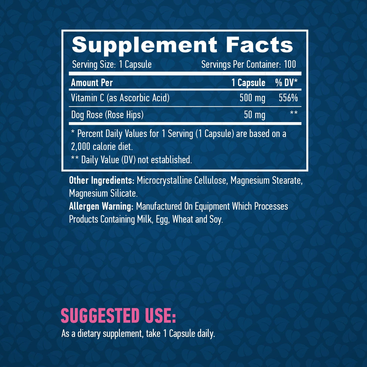 Βιταμίνη C με τριαντάφυλλα 500mg/100 καπάκια.