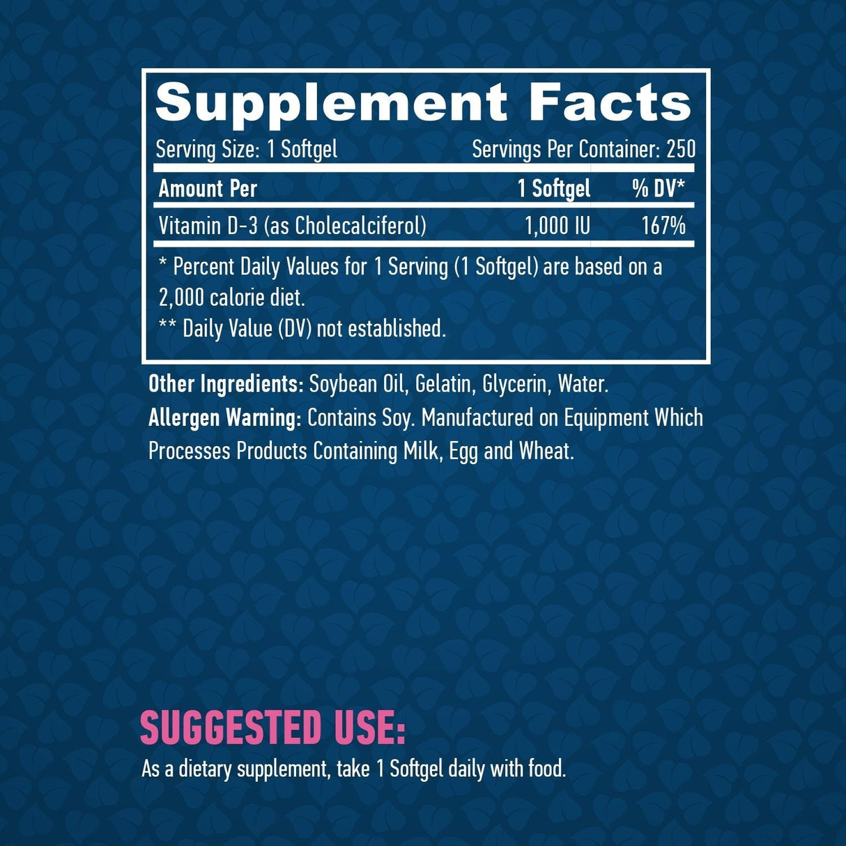 Βιταμίνη D-3 /1000 IU/250 softgels