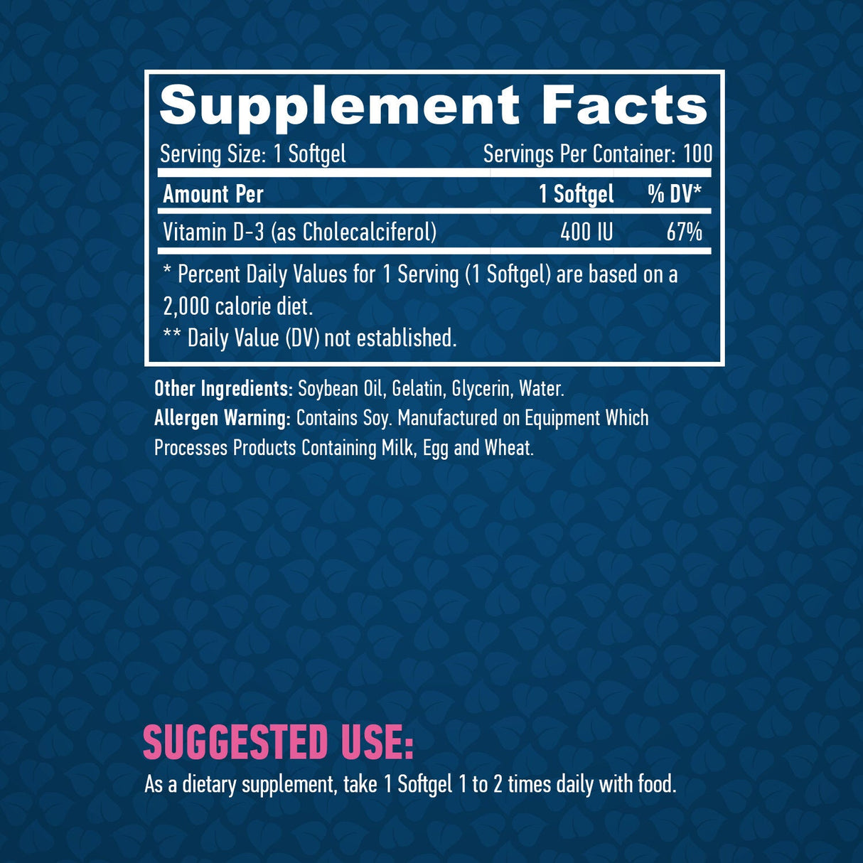 Βιταμίνη D-3 /400 IU/100 softgels