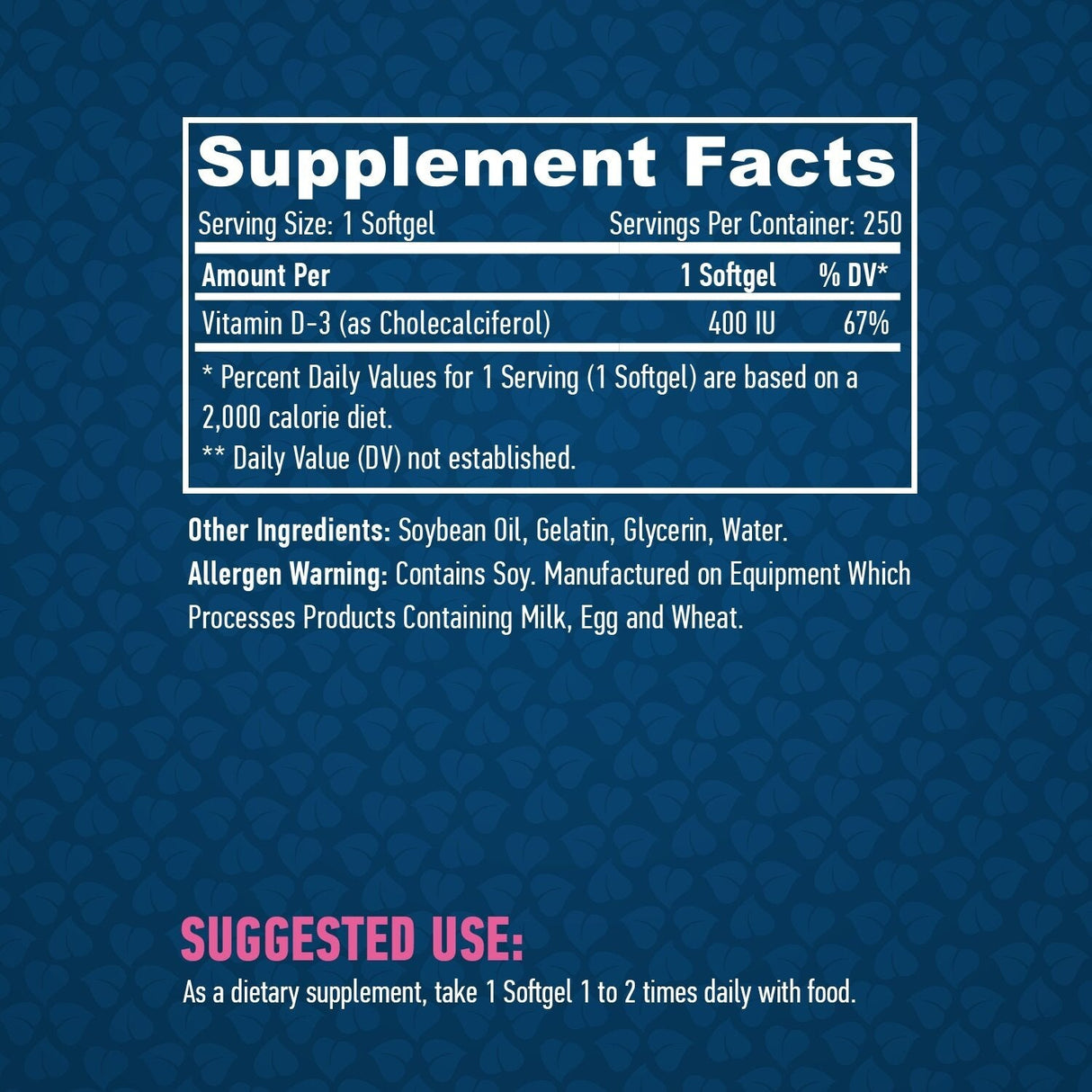 Βιταμίνη D-3 /400 IU/250 softgels