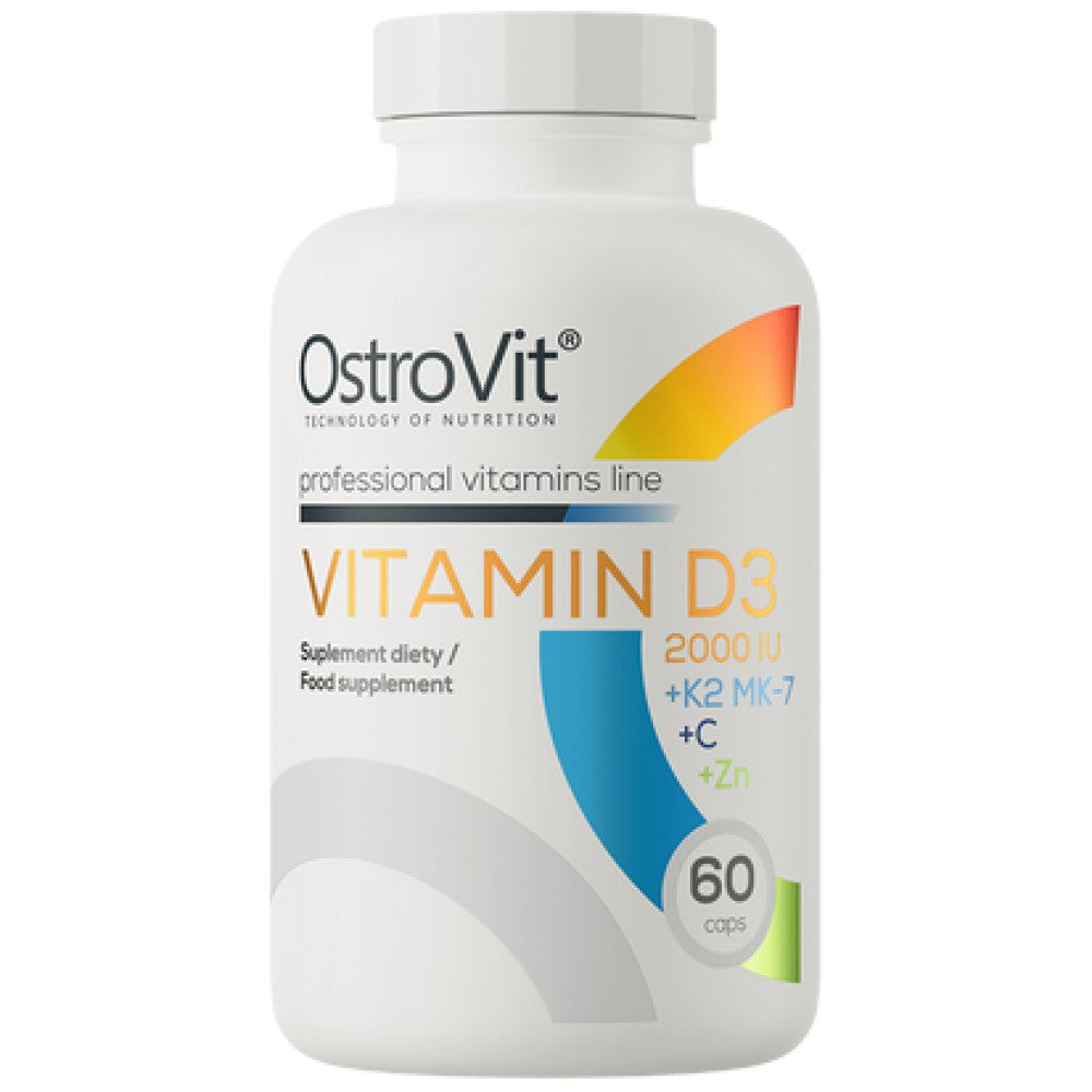 Vitamin D3 2000 + K2 MK-7/+ Vitamin C + Zinc 60 κάψουλες