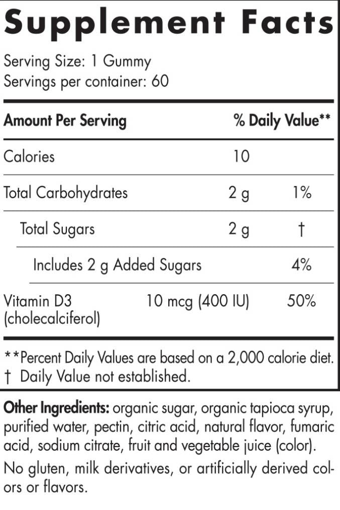 Βιταμίνη D3 Gummies Kids 400 IU - 60 Gummies