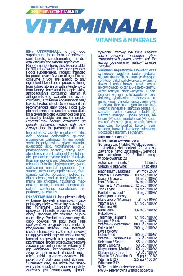 Vitaminall | Αναβραστική πολυβιταμίνη - 20 διαλυτά δισκία