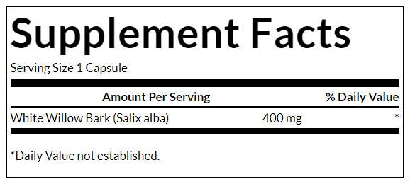 White Willow Bark 400 mg 90 κάψουλες