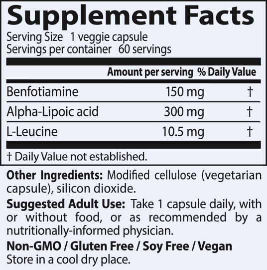 Καλύτερη benfotiamine 150 mg + alpha lipoic acid 300 mg - 60 κάψουλες