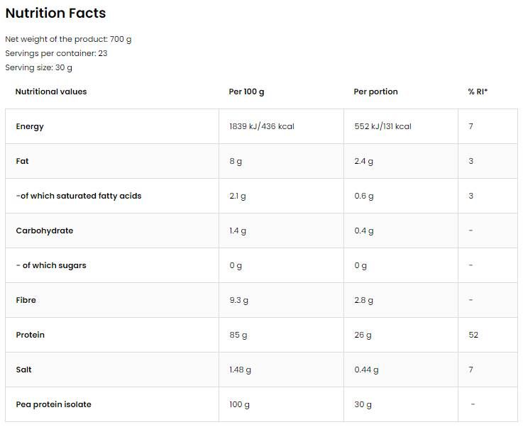 Πρωτεΐνη μπιζελιού | Με 85% πρωτεΐνη - 480 γραμμάρια