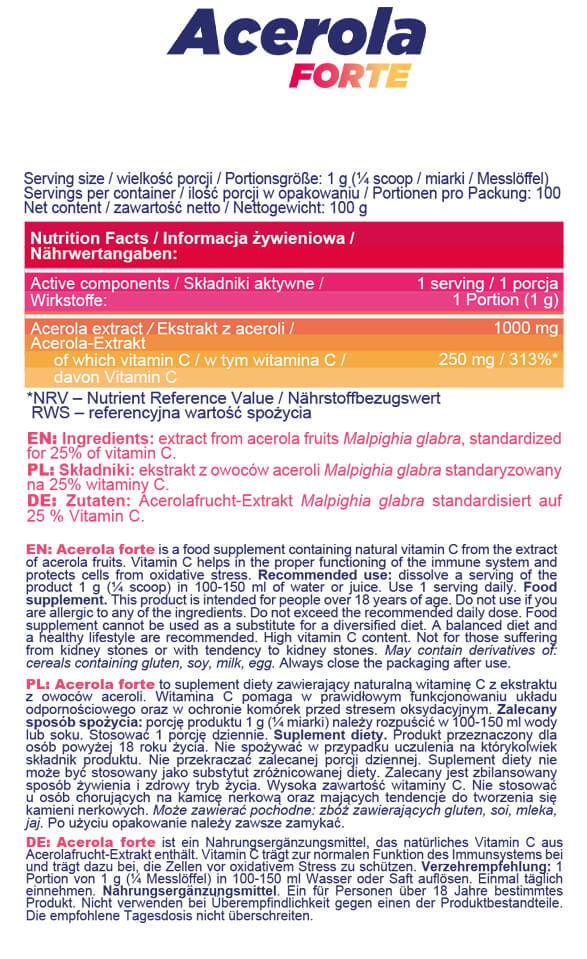 Acerola Forte Powder - 100 γραμμάρια