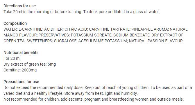 L -Carnitine Pro Zero Liquid - 500 mL