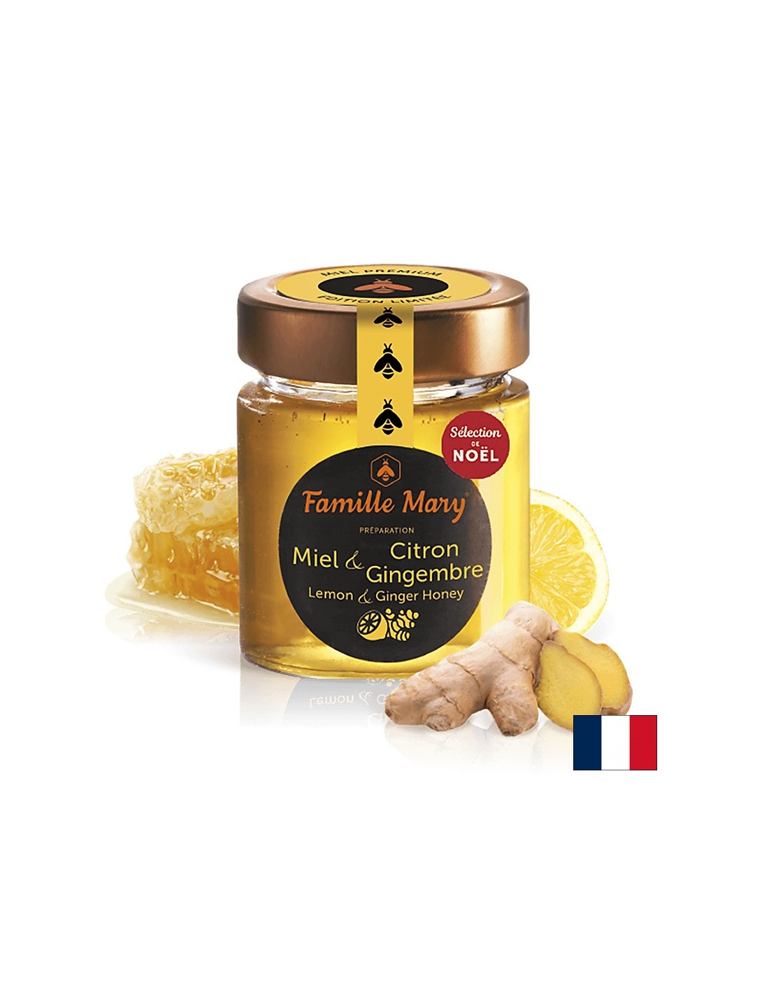 Μέλι ακακίας με λεμόνι και τζίντζερ, 170 g