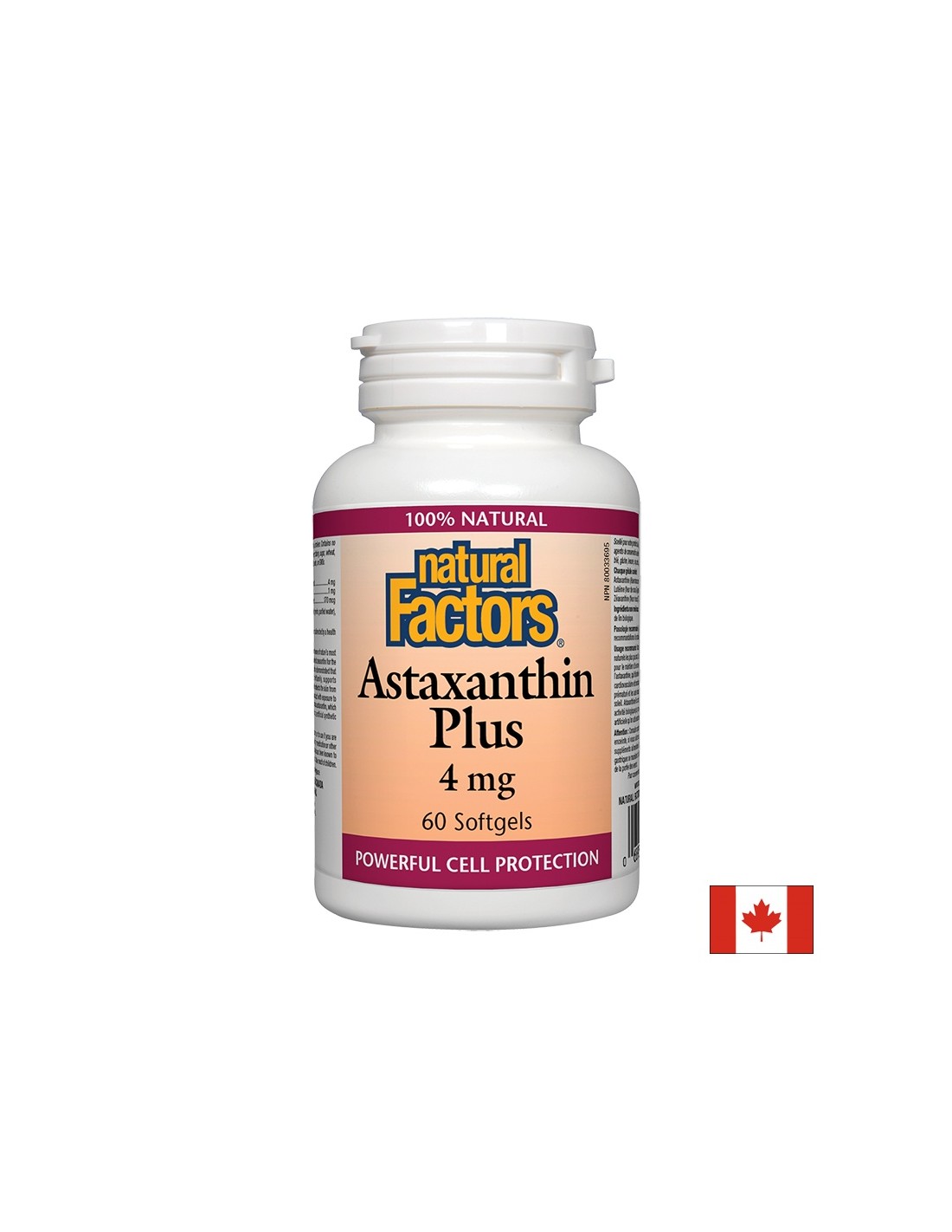 Ασταξανθίνη Plus/ Ασταξανθίνη + Λουτεΐνη και Ζεαξανθίνη 4 mg x 60 μαλακές κάψουλες <tc>Natural Factors</tc>