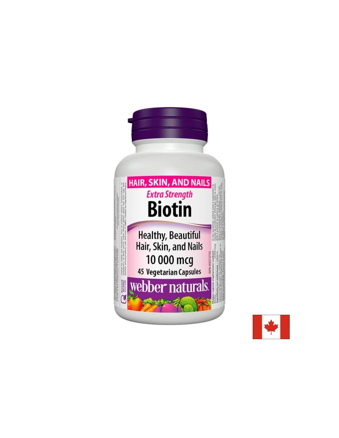 Biotin Extra Strength / Biotin extra strength, 10000 mcg, 45 capsules Webber Naturals - Nutra Best Europe