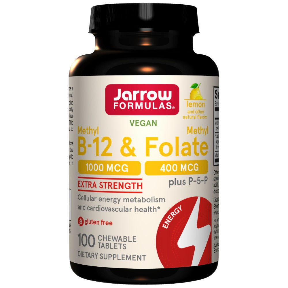 Methyl B-12 1000 mcg & Methyl Folate 400 mcg - 100 Chewable Tablets - Nutra Best Europe