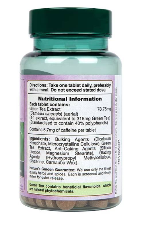 Εκχύλισμα πράσινου τσαγιού 315 mg | Κήπος της φύσης - 200 δισκία