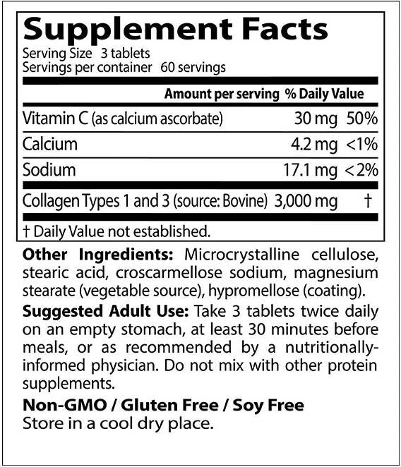 Καλύτεροι τύποι κολλαγόνου 1 & 3/1000 mg - 180 δισκία